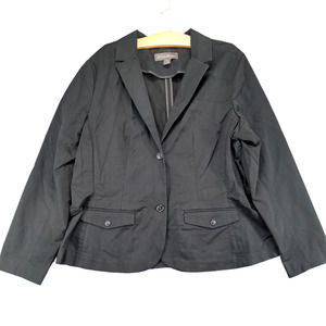 Eddie Bauer Women's Blazer Jacket Black 20 2 Button Long Sleeve Lined Career